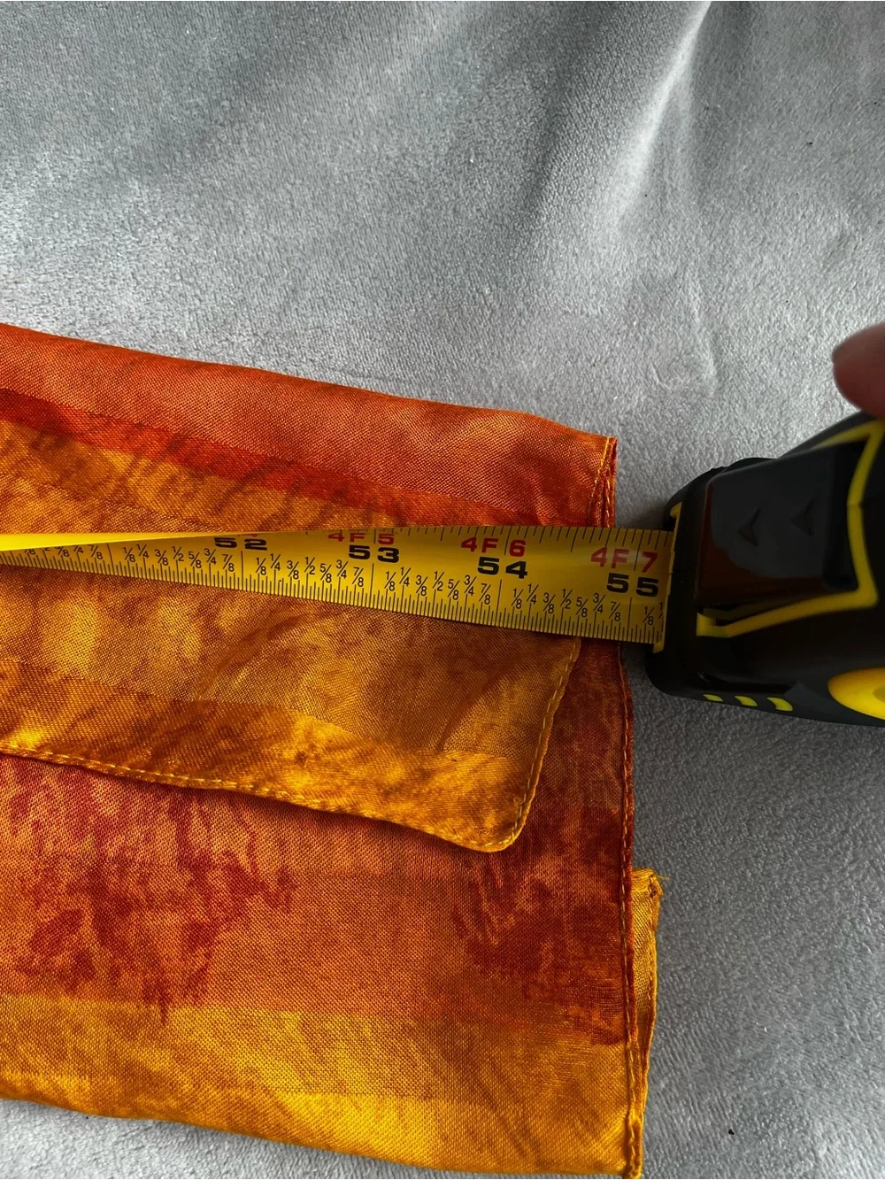 Vibrant Yellow & Burnt Orange Satin Scarf - Picture 5 of 5